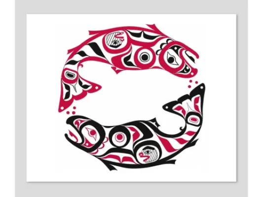 Allie High's "Salmon Cycle" Giclee Fine Art Print