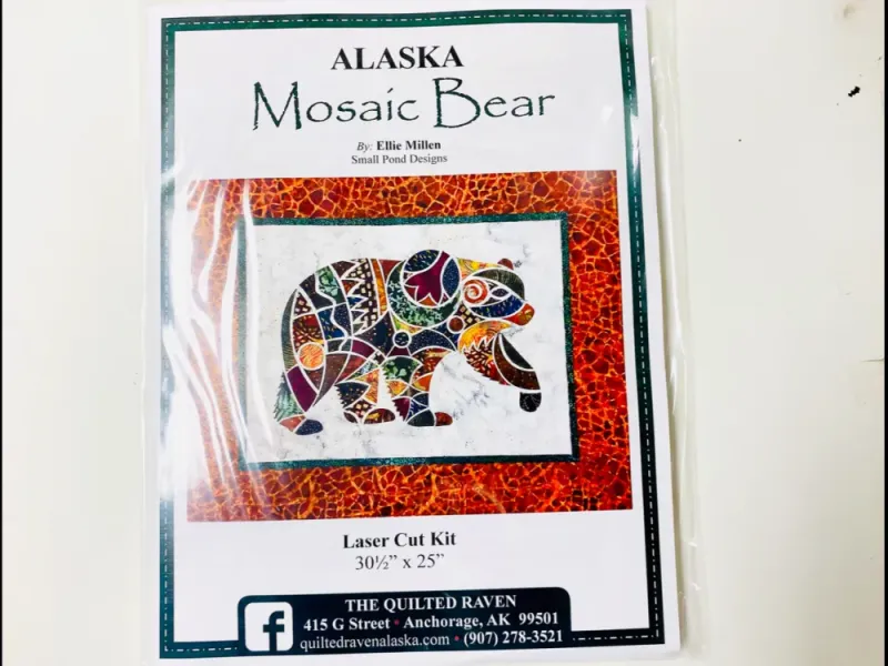 Alaska Mosaic Bear Laser Cut Applique Kit