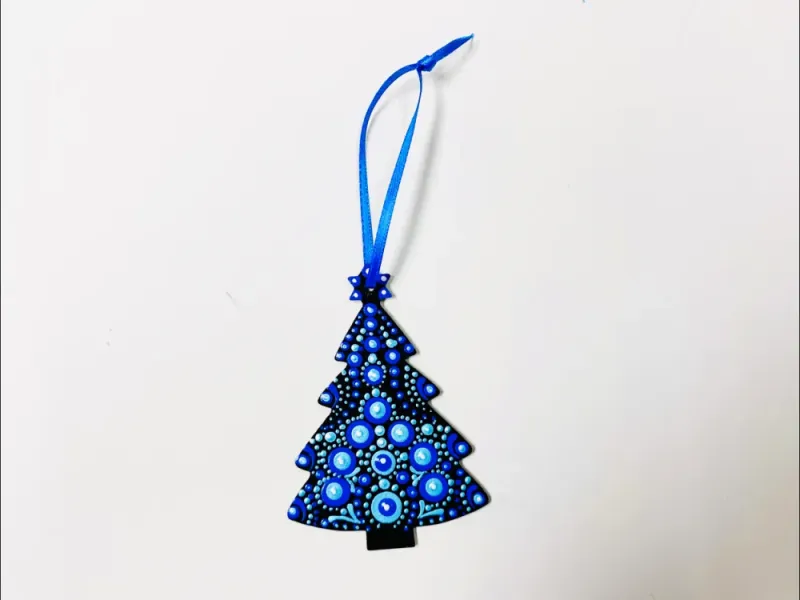 Hand Painted Wooden Christmas Tree Ornament