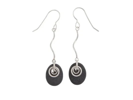 Squiggle Wire Rock Earrings