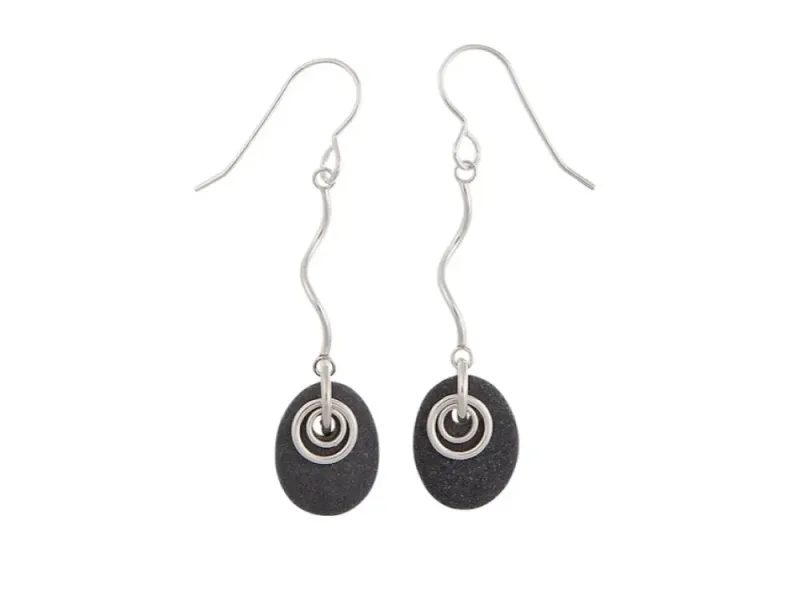 Squiggle Wire Rock Earrings