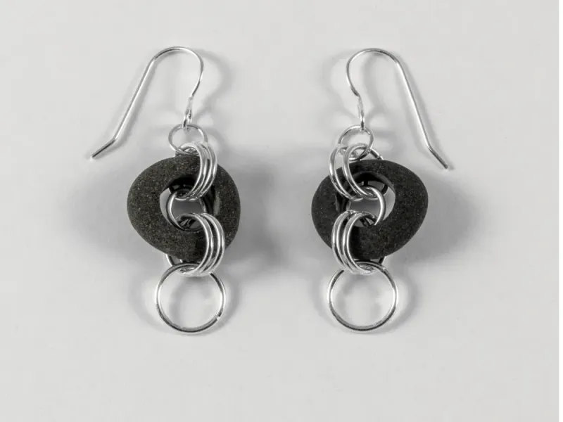 Cascading Circles Rock Earrings