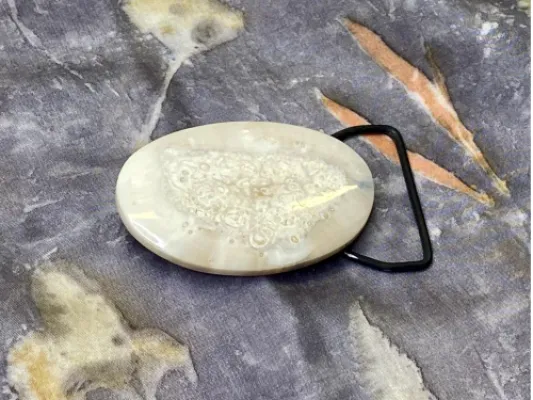 Johnny Ellis's Fossilized Walrus Ivory Belt Buckle