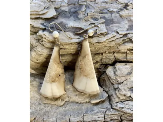 Johnny Ellis's Fossil Ivory Large Earrings #2