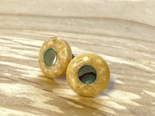 Johnny Ellis's Fossil Ivory Post Earrings #3