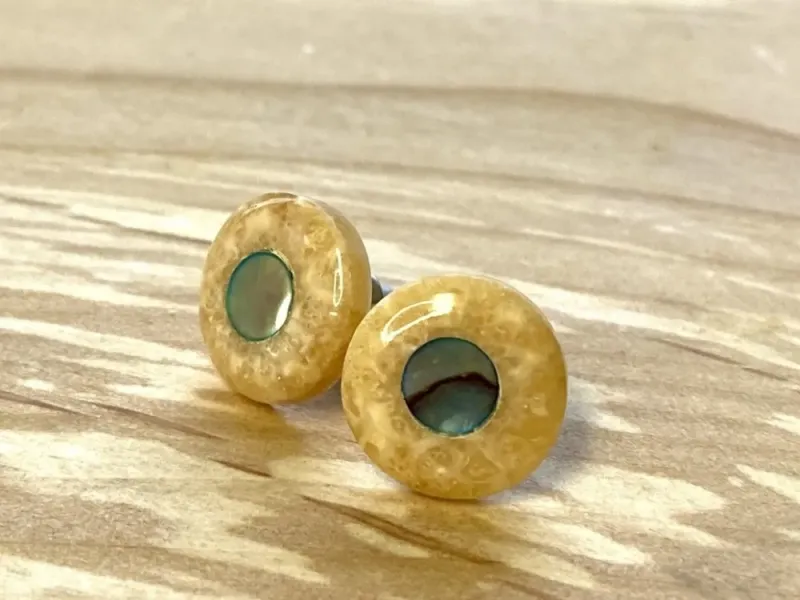 Johnny Ellis's Fossil Ivory Post Earrings #3
