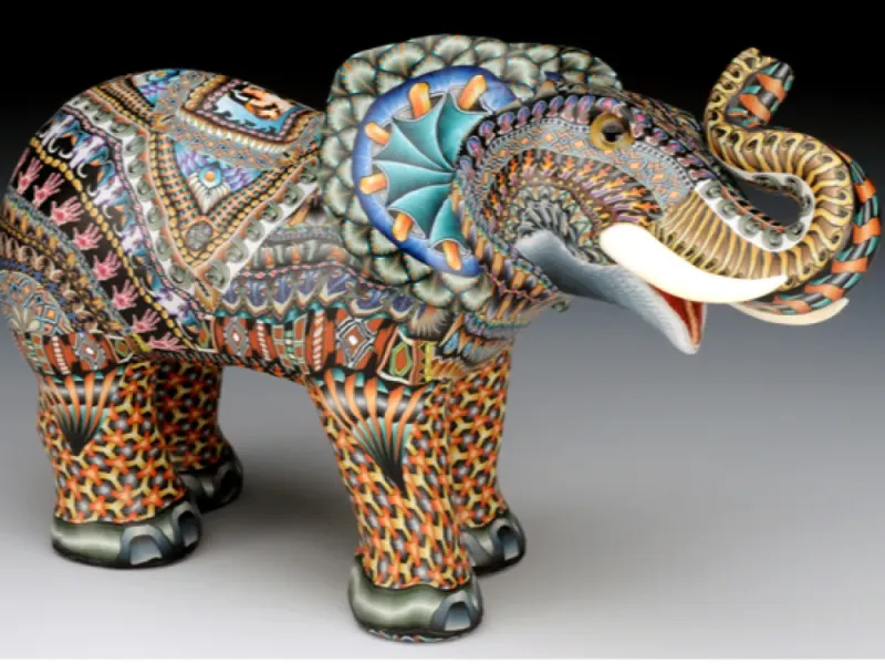 "Elephant" Fimo Creations Polymer Clay Sculpture by Jon Anderson