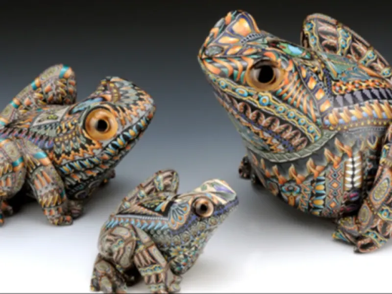 "Frog" Fimo Creations Polymer Clay Sculpture by Jon Anderson