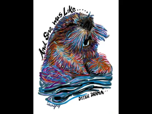 Giclée Art Print “Otter Drama” by Katie Sevigny