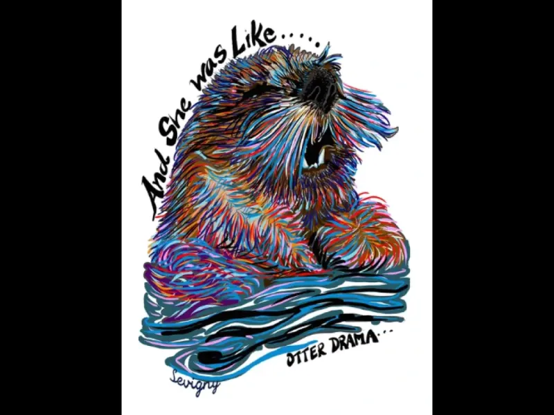 Giclée Art Print “Otter Drama” by Katie Sevigny