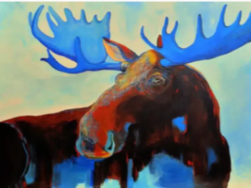 Metal Art Print “Modern Moose” by Katie Sevigny