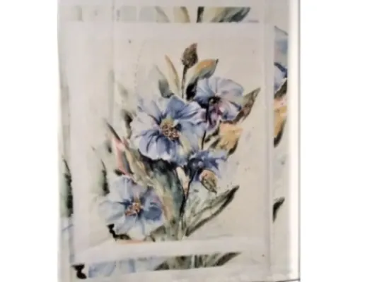 Sitka Blue Poppies Alaskan Motif Tea Towel