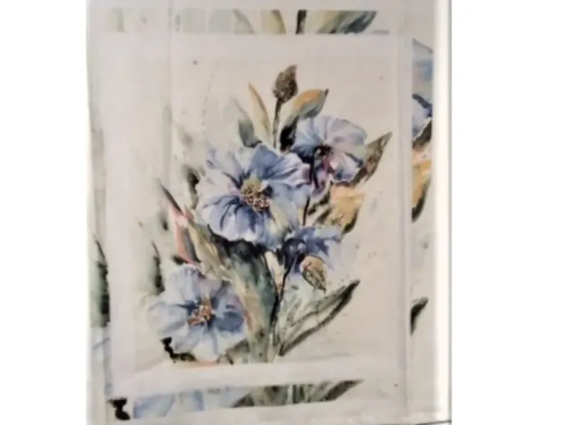 Sitka Blue Poppies Alaskan Motif Tea Towel