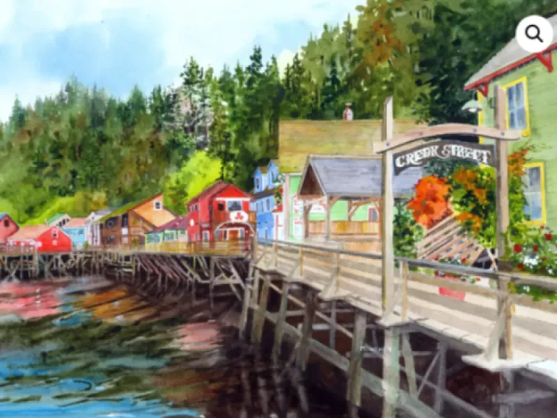  Water Color Art Print “Creek Street” by Maida Kelly