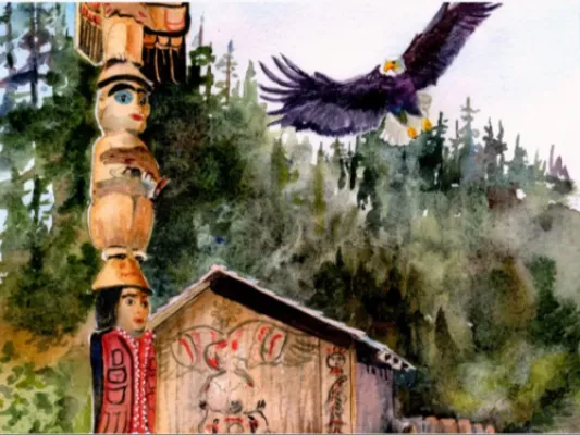  Water Color Art Print “Eagle Boy” by Maida Kelly