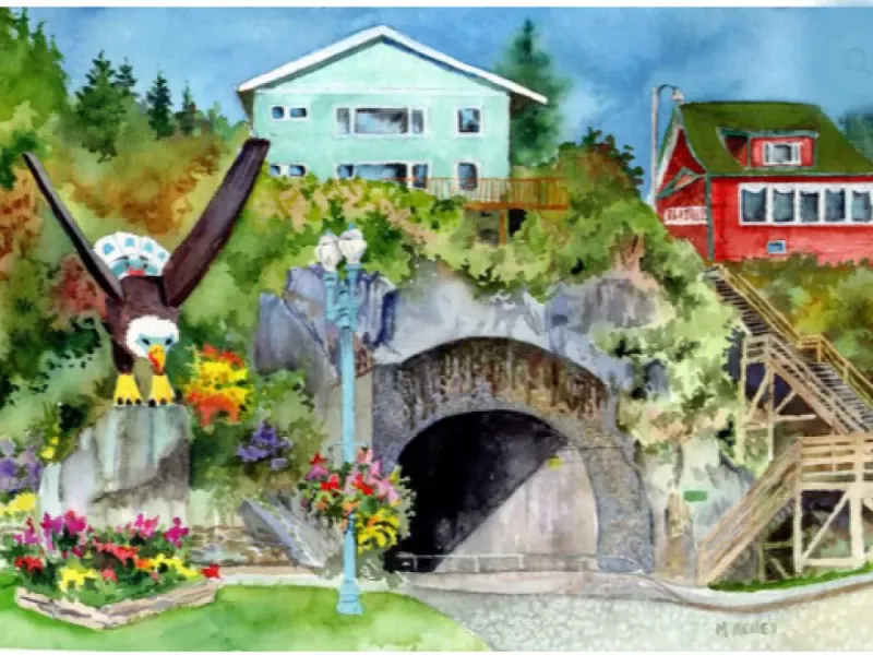  Water Color Art Print “Ketchikan Tunnel” by Maida Kelly