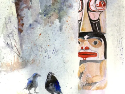  Water Color Art Print "Raven & Tide Women” by Maida Kelly