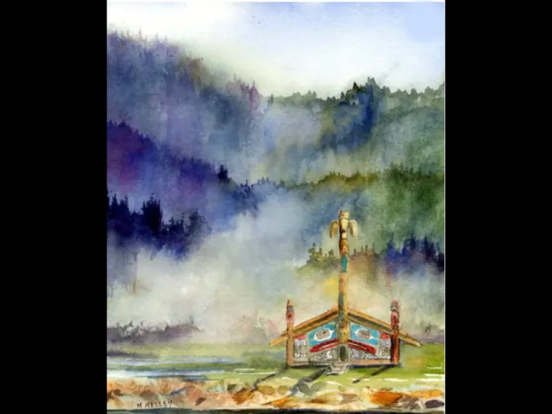  Water Color Art Print "Totem Bight” by Maida Kelly