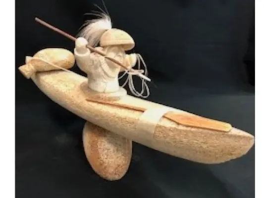 Walrus Jaw Bone Carving By Ron Ekemo