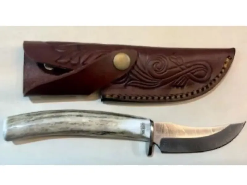 Silver Stag Damascus Blade Knife