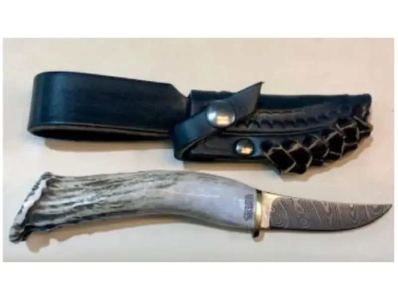 Silver Stag “Swoop Crown” Damascus Blade Knife