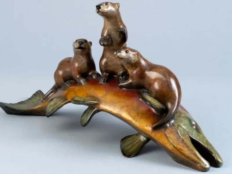 Jacques And Mary Regat's Something Fishy In The Lineup Bronze Sculpture