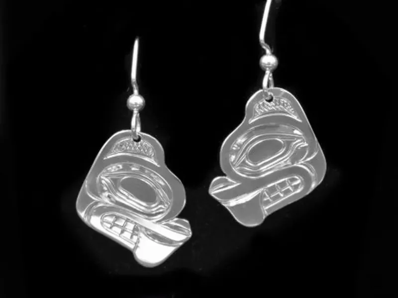 Totemic Beaver Earrings in Sterling Silver