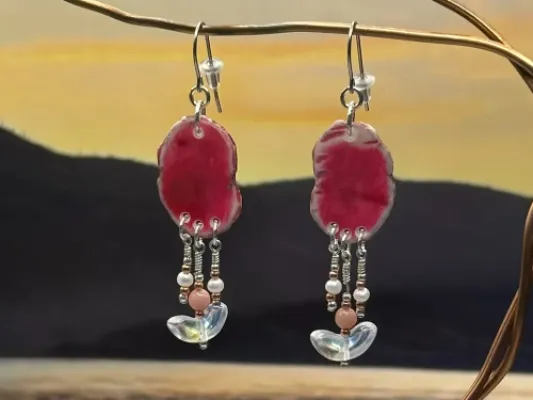 “Fireweed” Moose Antler Earrings