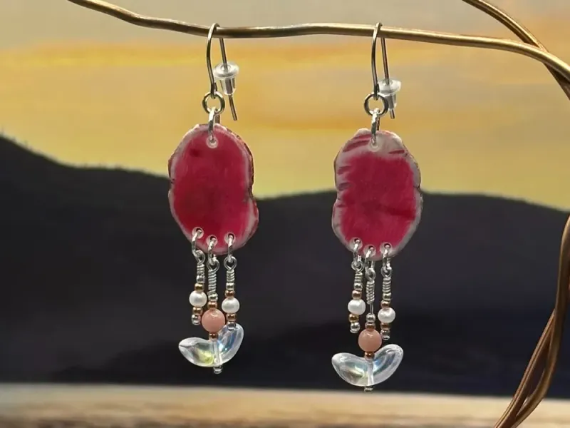 “Fireweed” Moose Antler Earrings