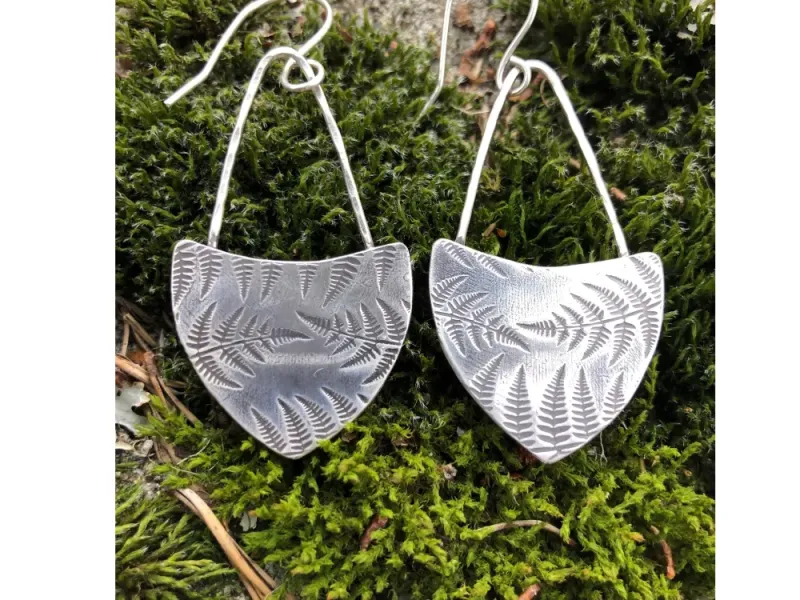 silver fern Earrings