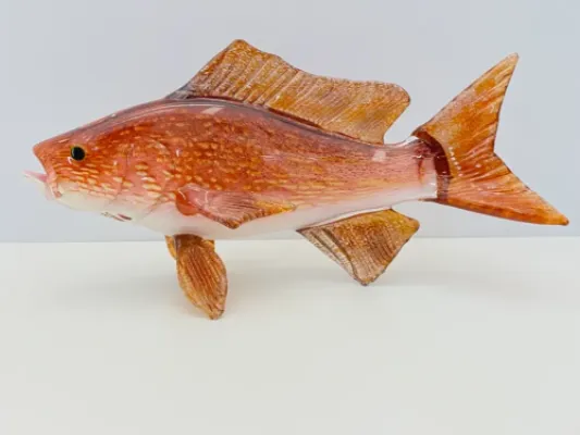 Hand Blown Glass Red Snapper