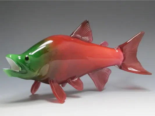Hand Blown Glass Sockeye Salmon