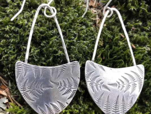 Sterling Silver Fern Earrings