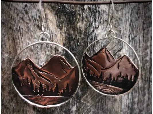 Mountain Hoop Earrings Made With Copper And Silver