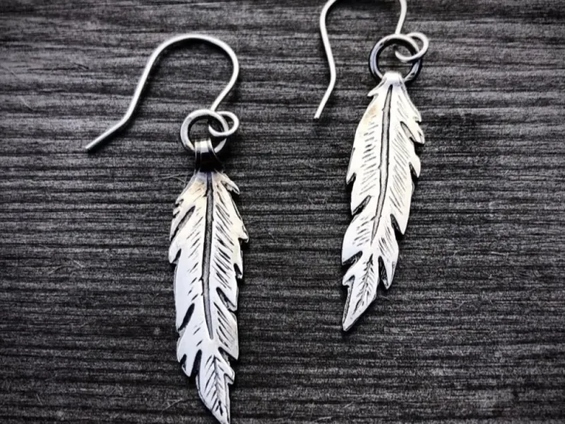 Hand Made Sterling Silver Feather Earrings