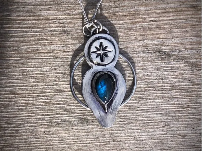 North Star Goddess Labradorite And Silver Pendant