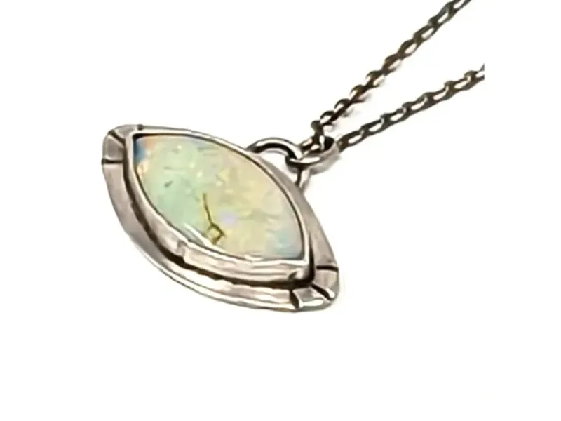 Eyelid Shaped Stone Pendant