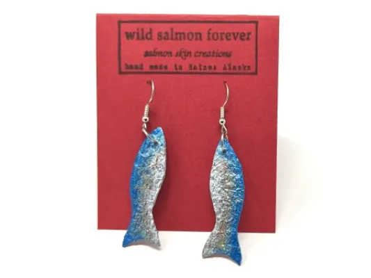 Salmon Shaped Salmon Leather Earrings