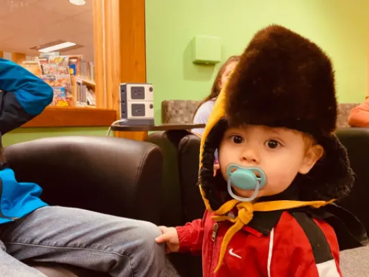 Kids Trapper Hat with Sea Otter Fur and Feaux Sherpa 