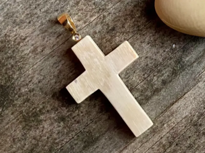 Woolly Mammoth Cross Pendant With Diamond