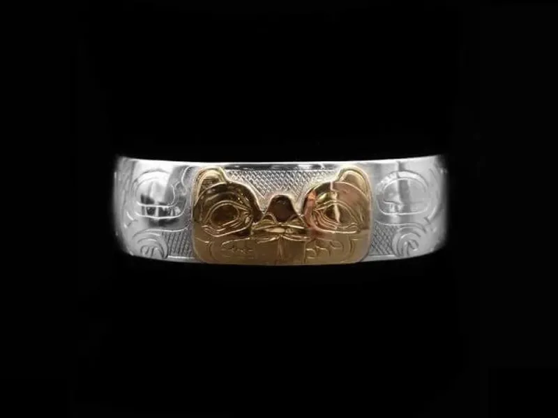 Totemic Beaver Silver & Gold Bracelet
