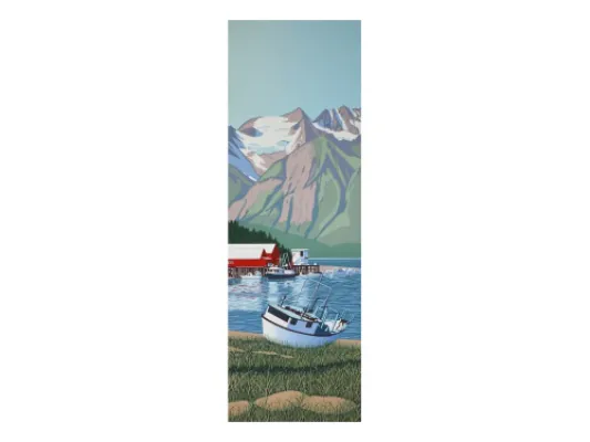 Waiting for the Tide  18"x6" original serigraph 