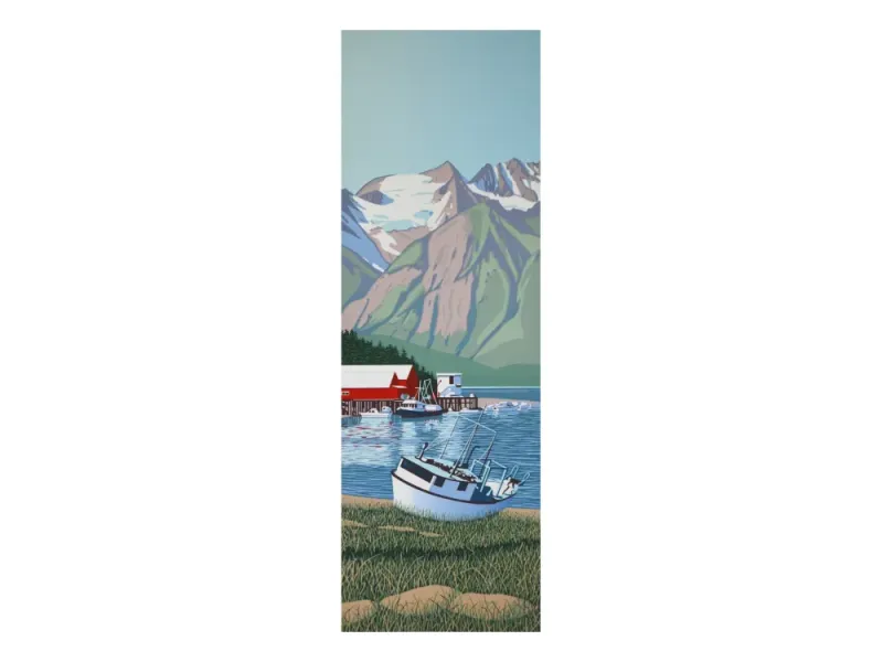 Waiting for the Tide  18"x6" original serigraph 
