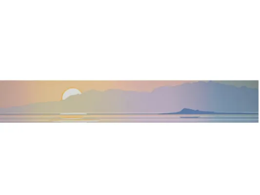 Sunset Over Lynn Canal  2"x12" original serigraph 