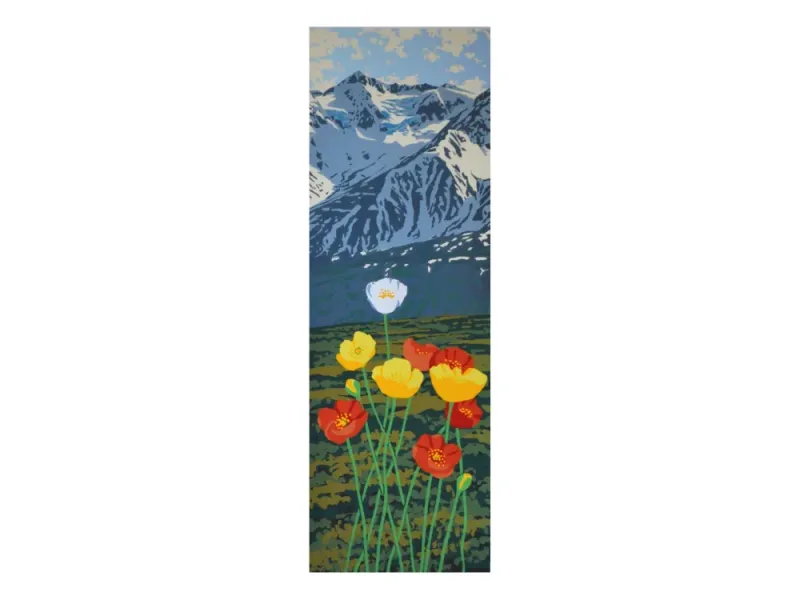 Poppies on the Pass   18"x6" original serigraph