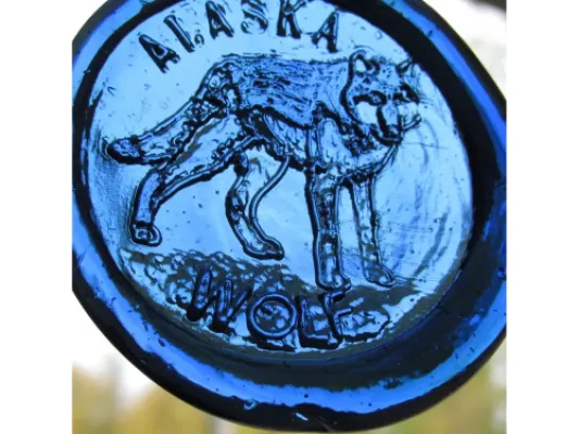 Alaskan Wolf Glass Ornament