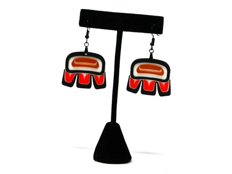 Totemic Eagle Tail Feather Earrings