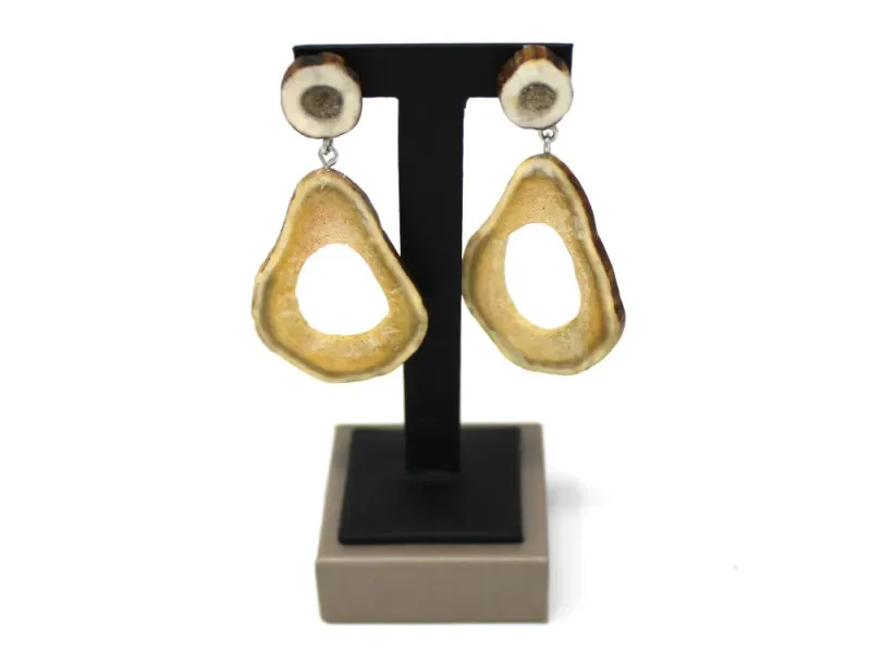 Caribou Antler Oblong Earrings