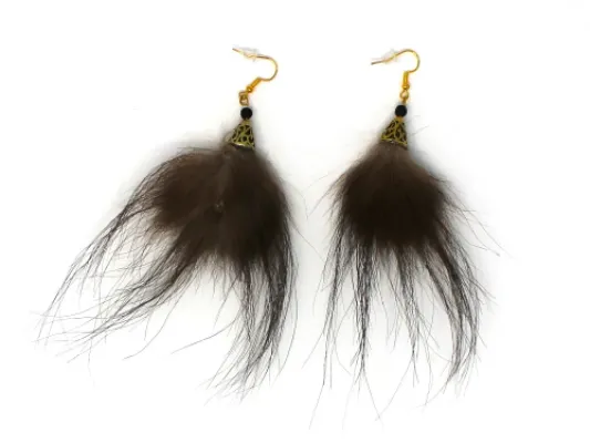 Wolverine Fur Earrings