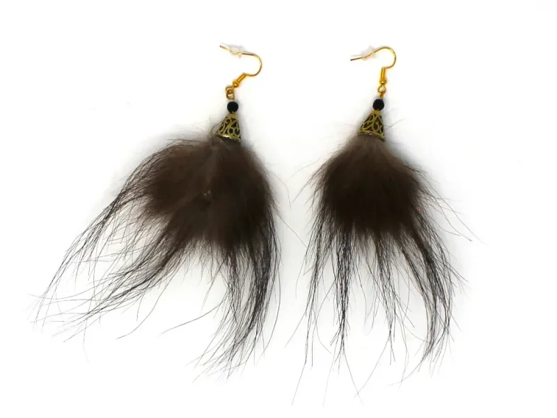 Wolverine Fur Earrings